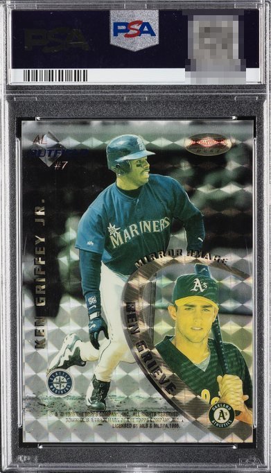 1996 Bowman's Best Mirror Image Atomic Refractor Ken Griffey Jr. card #7 in PSA slab