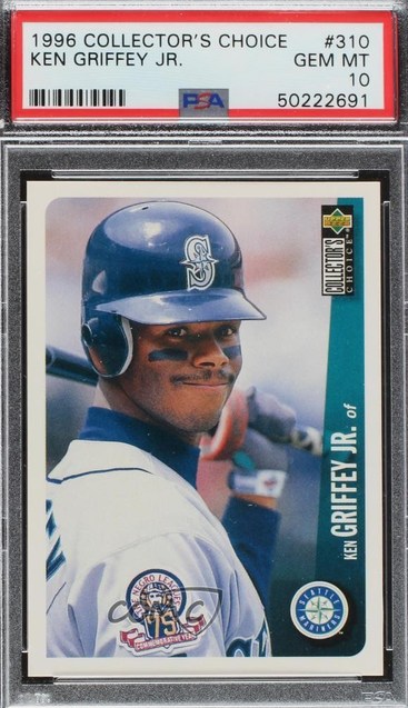 1996 Collector's Choice #310 Ken Griffey Jr. card in PSA 10 slab