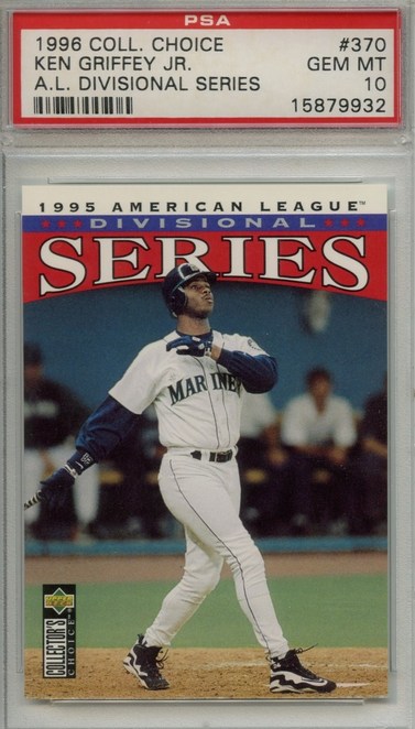 1996 Collector's Choice Divisional Series Ken Griffey Jr. card #370 in a PSA 10 slab