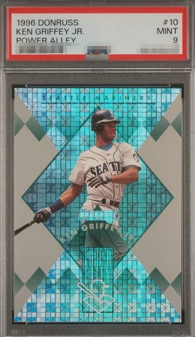 1996 Donruss Power Alley /5,000 Ken Griffey Jr. card #10 in PSA 9 slab