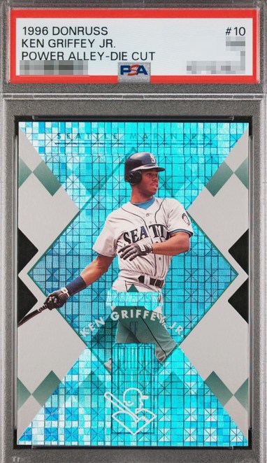 1996 Donruss Power Alley Die-Cut /5,000 Ken Griffey Jr. card #10 in a PSA slab