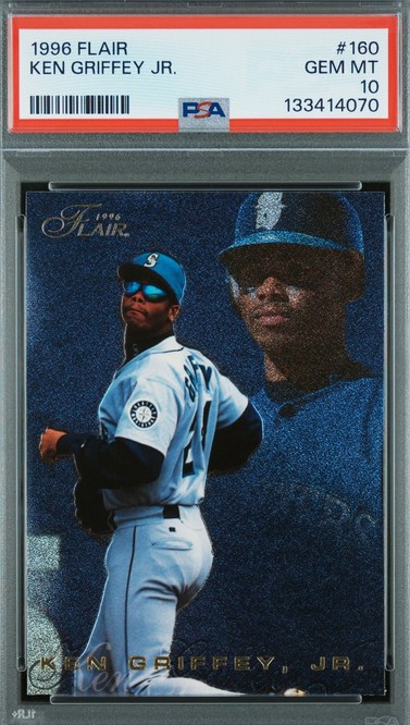 1996 Flair Ken Griffey Jr. card #160 in PSA 10 slab