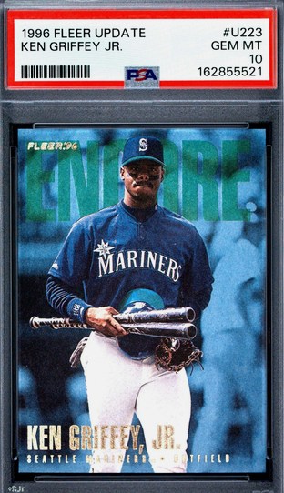 1996 Fleer Update Ken Griffey Jr. card #U223 in PSA 10 slab