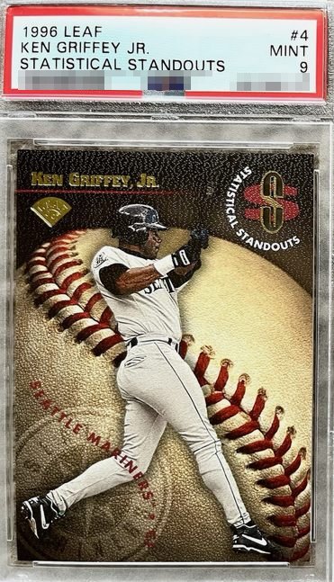 1996 Leaf Statistical Standouts /2,500 Ken Griffey Jr. card #4 in PSA 9 slab