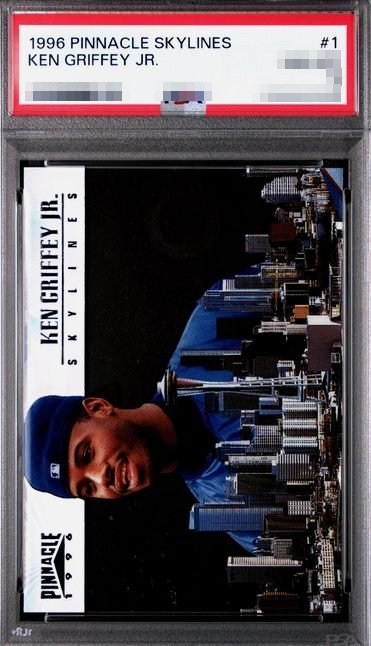 1996 Pinnacle Skylines Ken Griffey Jr. card #1 in PSA 8 slab