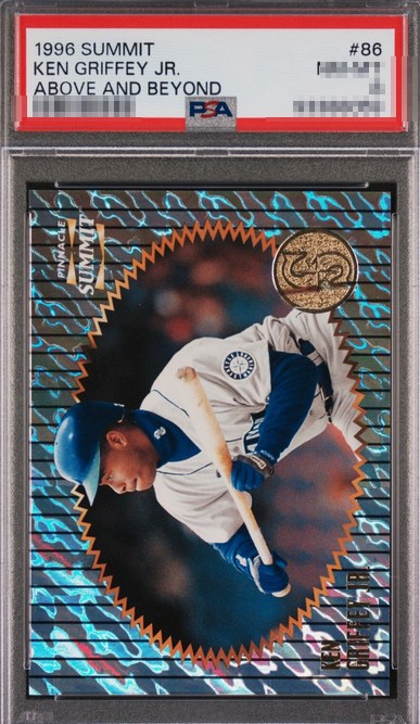 1996 Summit Above and Beyond Ken Griffey Jr. insert card #86 in PSA 8 slab
