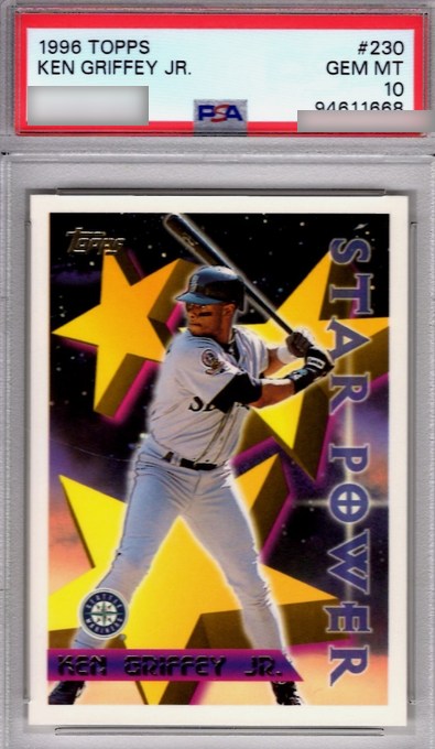 1996 Topps Star Power Ken Griffey Jr. card #230 in PSA 10 slab