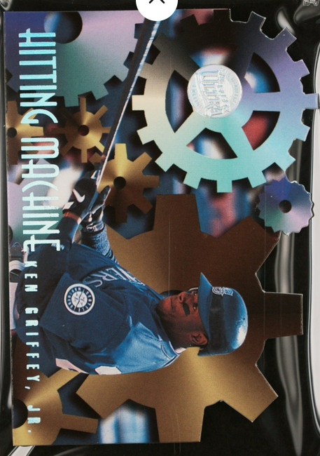 1996 Ultra Hitting Machines Gold Medallion Ken Griffey Jr. die-cut insert card #4
