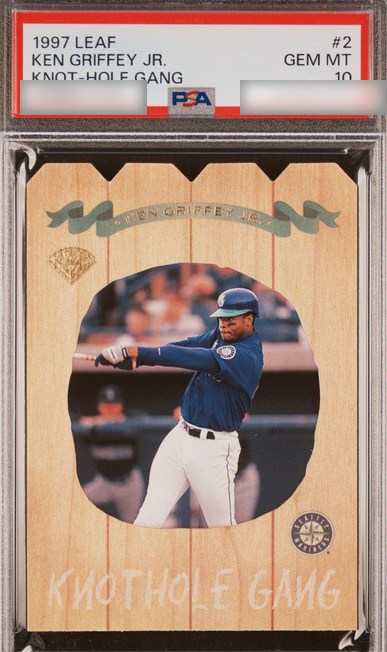 1997 Leaf Knot-Hole Gang Ken Griffey Jr. card #2 in PSA 10 slab