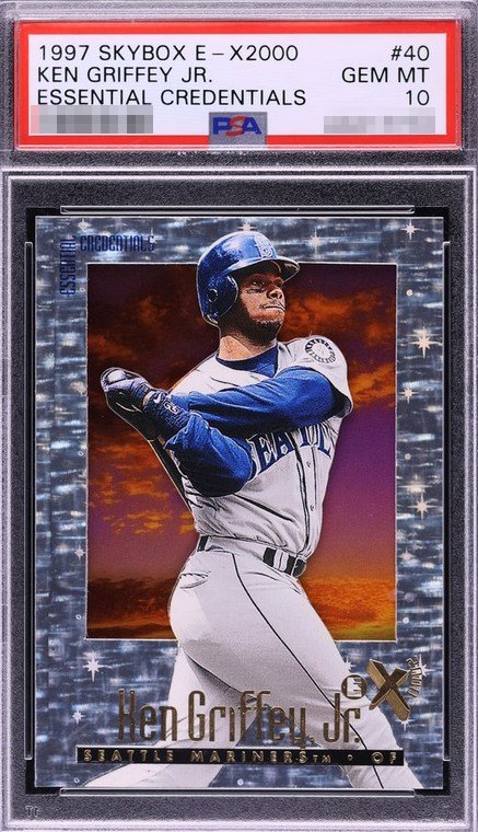 1997 Skybox E-X 2000 Essential Credentials /99 Ken Griffey Jr. card #40 in PSA 10 slab