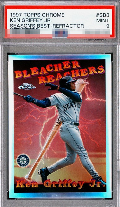 1997 Topps Chrome Season's Best Refractor Ken Griffey Jr. card #SB8 in PSA 9 slab