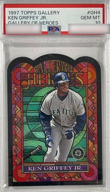 1997 Topps Gallery of Heroes Ken Griffey Jr. card #GH4 in PSA 10 slab