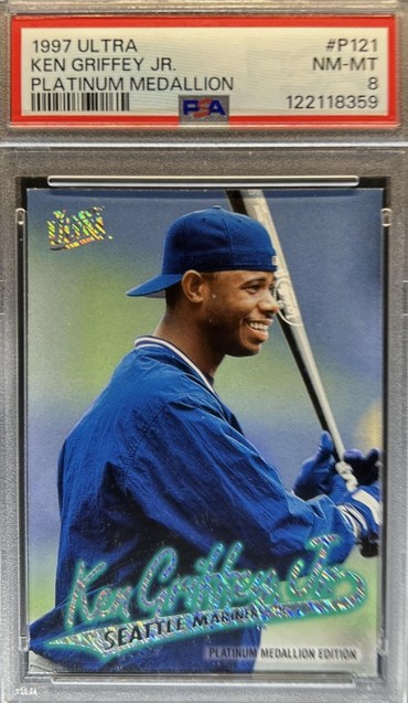 1997 Ultra Platinum Medallion Ken Griffey Jr. parallel card #P121