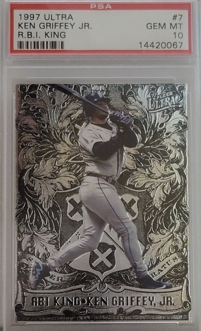 1997 Ultra RBI King Ken Griffey Jr. card #7 in PSA 10 slab