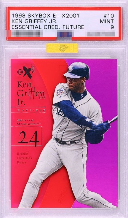 1998 Skybox E-X2001 Essential Credentials Future /91 Ken Griffey Jr. card #10 in PSA 9 slab