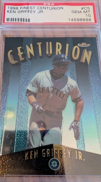 1998 Finest Centurion /500 Ken Griffey Jr. card #C5 in PSA 10 slab