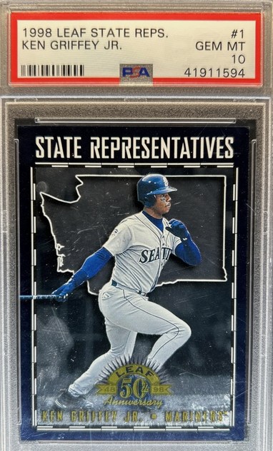 1998 Leaf State Representatives /5,000 Ken Griffey Jr. card #1 in PSA 10 slab