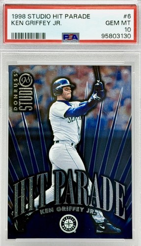 1998 Studio Hit Parade /5,000 Ken Griffey Jr. card #6 in PSA 10 slab