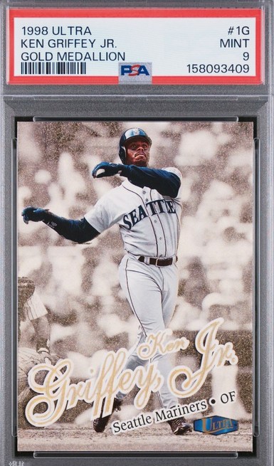 1998 Ultra Gold Medallion Ken Griffey Jr. card #1G in PSA 9 slab