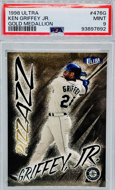 1998 Ultra Pizzazz Gold Medallion Ken Griffey Jr. card #476G in PSA 9 slab