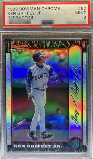 1999 Bowman Chrome Refractor Ken Griffey Jr. card #52 in PSA 9 slab