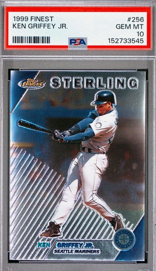 1999 Finest Sterling Ken Griffey Jr. card #256 in PSA 10 slab