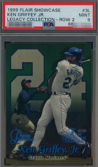 1999 Flair Showcase Legacy Collection Row 2 /99 Ken Griffey Jr. card #3L in PSA 9 slab
