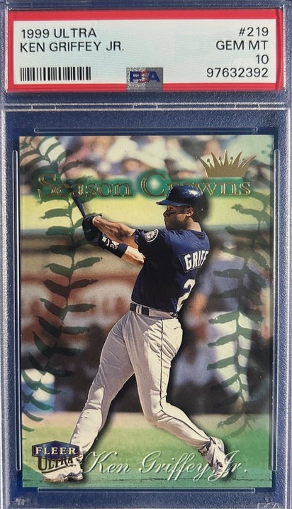 1999 Fleer Ultra Season Crowns #219 Ken Griffey Jr. card in PSA 10 slab