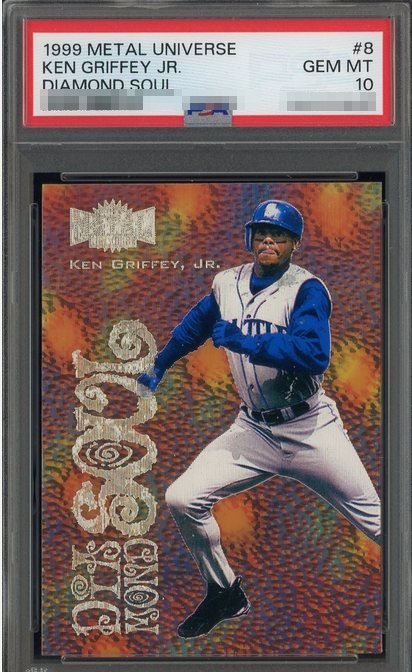 1999 Metal Universe Diamond Soul Ken Griffey Jr. card #8 in PSA 10 slab