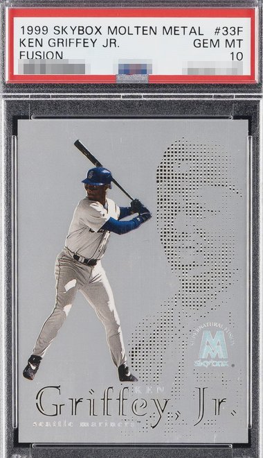 1999 Skybox Molten Metal Fusion Ken Griffey Jr. card #33F in PSA 10 slab
