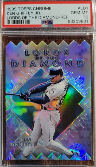 1999 Topps Chrome Lords of the Diamond Refractor Ken Griffey Jr. card #LD1 in PSA 10 slab