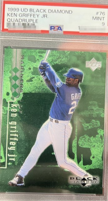 1999 Upper Deck Black Diamond Quadruple /56 Ken Griffey Jr. card #76 in PSA 9 slab