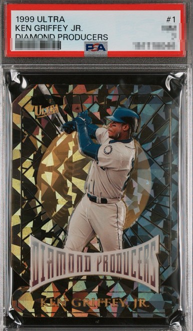 1999 Ultra Diamond Producers Ken Griffey Jr. insert card #1 in PSA 10 slab